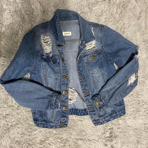Vintage Ripped Jean Jacket